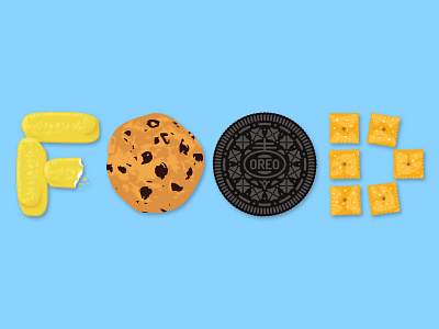 Junk Food Day cheese its cookie crackers food hand lettering illustration junk food oreo twinkles typography vector