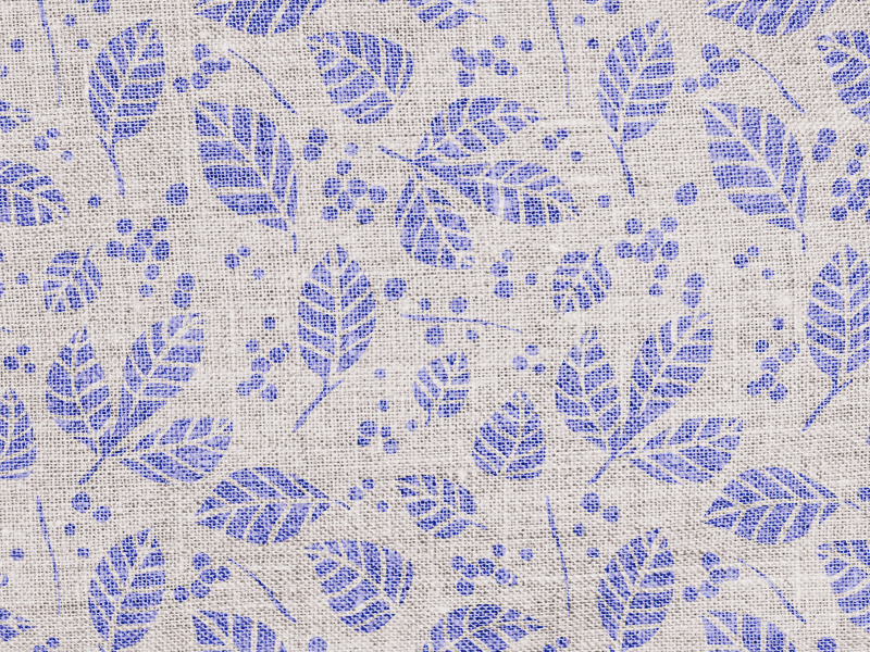 Burlap Leaf Pattern surface pattern blue natural burlap texture floral leaf repeating pattern