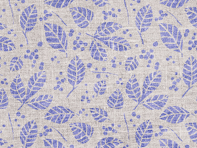 Burlap Leaf Pattern blue burlap floral leaf natural pattern repeating surface pattern texture