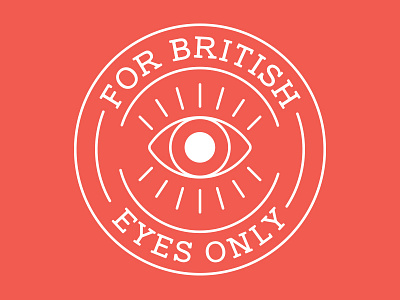 British Eyes arrested development british eye line minimal red sticker mule white