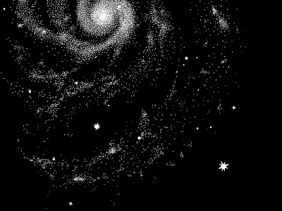 Milky way black galaxy illustrator milky way space stars stippling white