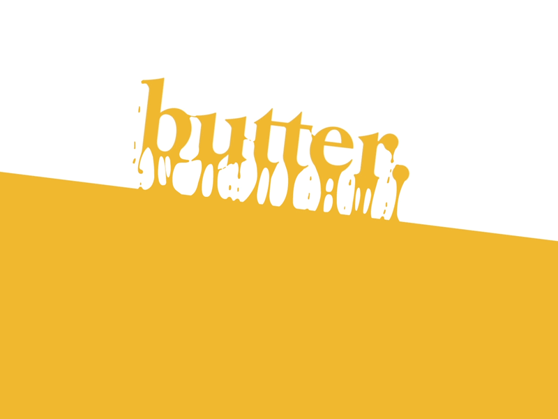 Butter Loop animation branding butter drips gold identity liquid logo marble period typeface yellow