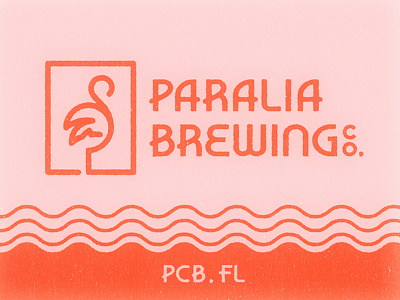 Paralia Brewing Co. beach beer branding brewery design flamingo illustrator logo palm tree photoshop texture vintage waves