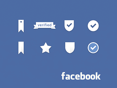 Facebook Verified Icons banner blason check checkmark facebook icons pin star twitter verified