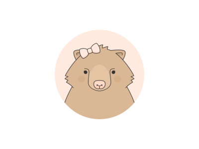 Leah the wombat animal bow character cute girl icon illustration marsupial pink pretty wombat