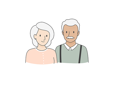 Parents adults characters family father grandfather grandmother illustration man mother older senior woman