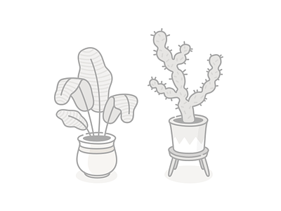 Exotic houseplants cactus cute garden houseplants icons illustration plants succulents tree