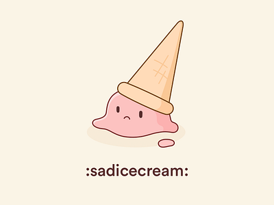 Sad ice cream 404 cone empty state error fail fallen frozen ice cream icon illustration sad yogurt