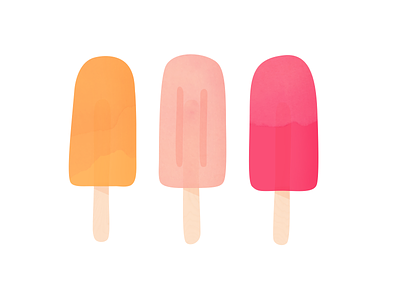 Popsicles! candy food frozen ice icecream illustration pastel popsicles sherbet summer texture watercolor