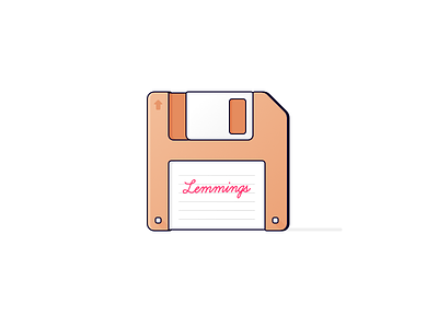 Lemmings Floppy Disk 1991 disk floppy game icon illustration lemmings msdos nerdy retro the lemmings throwback