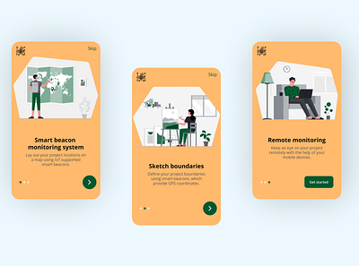 Onboarding UI branding design il illustration iot log in on boarding onboarding ui ux yellow