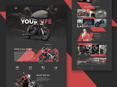 Motorcycle workshop website biker bikers figma graphic design landing page moto ux web web site workshop