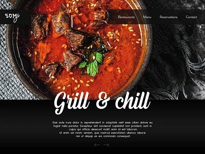 Restaurants WebPage: Grill & Chill @photoshop design dishes food logo menu new restaurant typography ux web web design website website concept