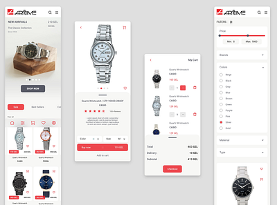 Watches Shop App app app design ecommerce minimalist mobile online redesign shop ui uiux watch