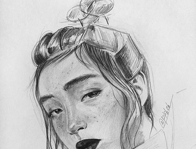 gggirrl design illustration portrait traditional art