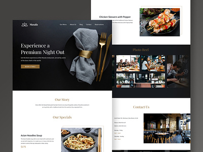 Masala Restaurant Web Design design figma ui uidesgn ux uxdesign website