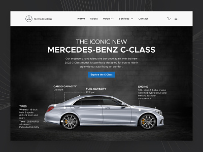 Mercedes Benz C-Class Car Landing Page design figma ui user experience user interface ux web web design website