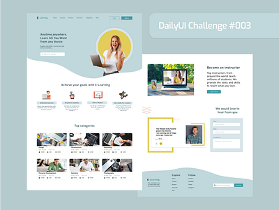 Landing Page for E-leaning Website dailyui design e learning elearning landing landing page ui user experience user interface ux web design webdesign