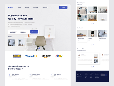 Landing page for Workspace Furniture clean ui furniture furniture app furniture store furniture website landing design landing page landing page design landingpage ui uidesign uiux ux ui ux design web web design webdesign website website design workspace