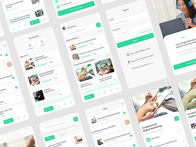 Mobile Apps UIUX for Online Courses app app design application class clean clean ui course courses e learning learning mobile online online course study study app ui uidesign uiux ux ui uxdesign