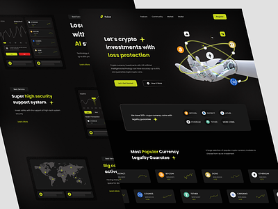 Crypto Landing Page | Fulus bitcoin blockchain clean coin crypto cryptocurrency design exchange finance fintech invest landing landing page trading ui ui design wallet web web design website