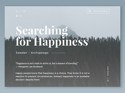 Searching for Happiness – Text Card Concept beauty booking card clean concept desaturated nature simple smooth text ui
