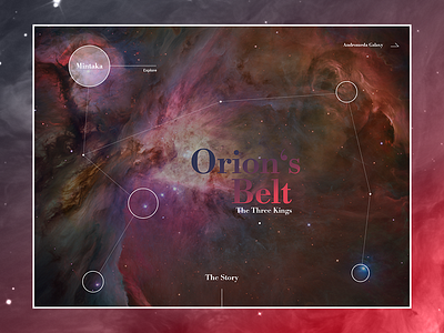Orion's Belt - Interactive Map clean design interactive space ui ux web