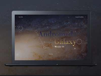 Andromeda Galaxy - Web preview app clean. ui dark design galaxy interactive space ui web