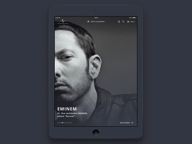 Universal Music Germany - Tablet Design