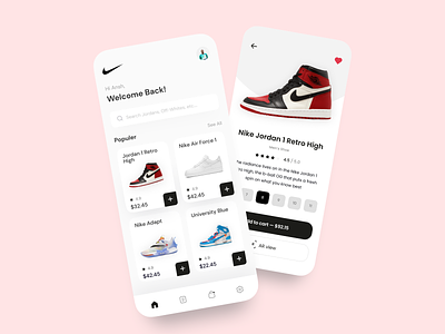 Nike App Design Concept app design figma graphic design jordan nike nike app nike shoe retro app shoe shoe app ui uiux