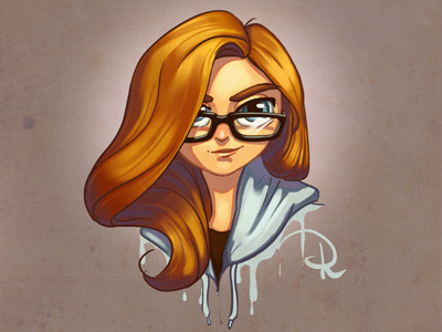 Girl cartoon girl glasses illustration photoshop portrait