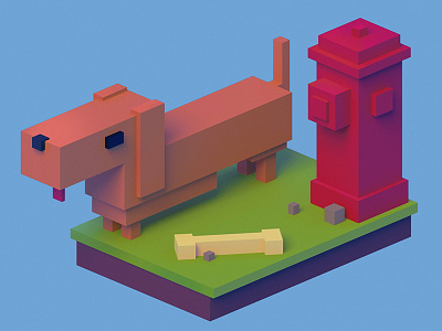 Cubic Dachshund 3d cubic dachshund dog isometry maya