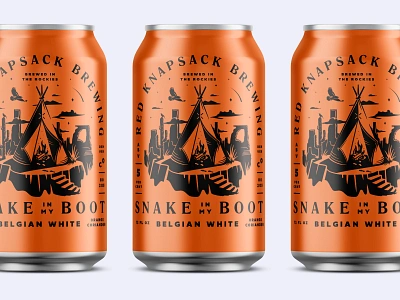 Snake in My Boot Beer Cans beer beer can brewing desert mockup orange teepee wildwest