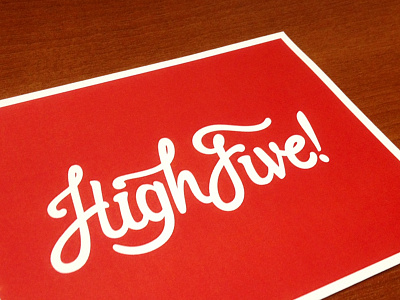JS High Five design refresh exclamation five high js ligature red script type typography white