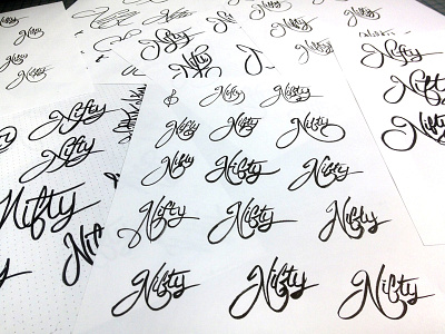 Some Nifty Sketches black n nifty pen script sketch sketches thumbnails type typography white