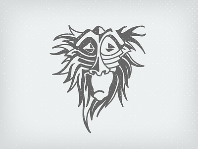 Follow Rafiki baboon face grey icon monkey print