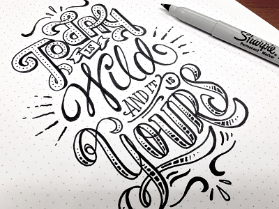 Today is Wild sketch dotted pen script sketch today type typography wild