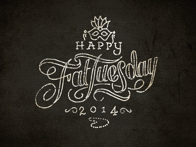 Happy Fat Tuesday! 2014 black fat happy line texture tuesday type typography