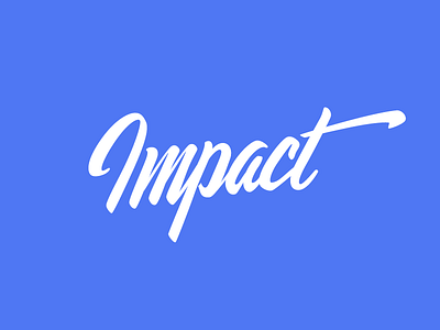 Impact script logo concept brush impact pen script type typography white