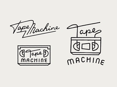 Tape Machine Logo Variations animation film illustration ligature logo script tape type typography