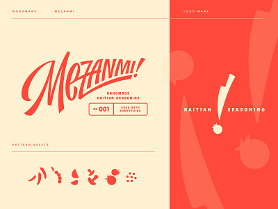 Mezanmi Flavors Wordmark branding flavor haitian illustration ligature logo logotype pattern script type typography visual id wordmark