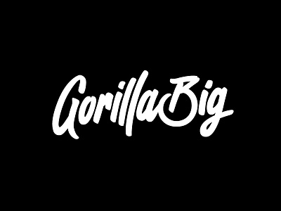 Getting Gorilla Big big black gorilla hand pen script type typography white