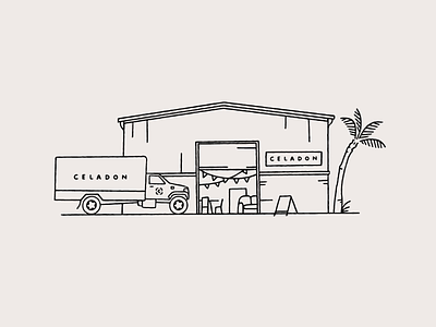 Celadon Warehouse Animation animation branding building illustration minimal minimal illustration sketch warehouse web icon web illustration