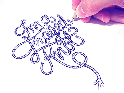 I'm a Frayed Knot black frayed hand drawn knot lettering pen rope script sketch type typography
