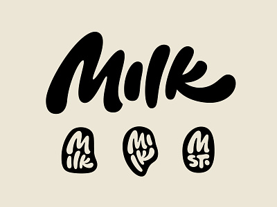 Milk Street Logotype Concept hand lettering hand-drawn hand-drawn logo lettering logo logotype milk milk street script type typography vector type wordmark