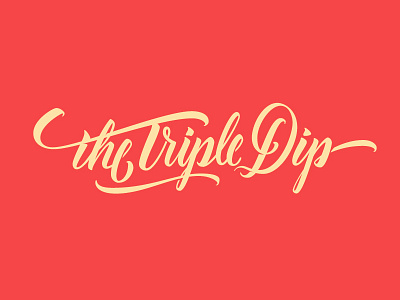 The Triple Dip brush dip ligature logotype pen red script triple type typography