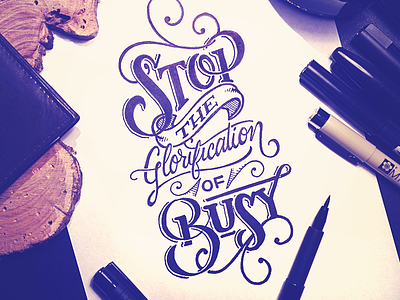 Redefine Success. Thrive! busy hand lettering lettering ligature pen quote script serif stop success type typography