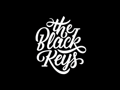 The Black Keys Logotype black black keys brush keys ligature script texture type typography white