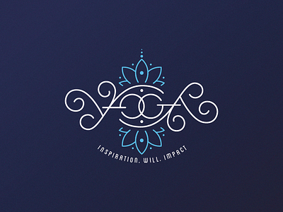 YOGA Ambigram ambigram blue flower inspiration line single weight type typography white y yoga