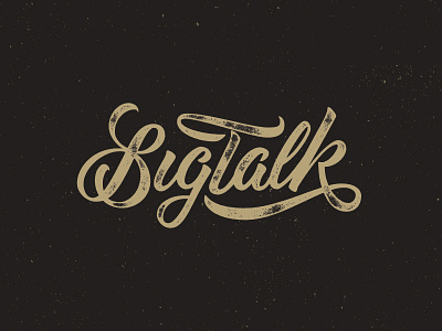 Big Talk b big brush pen gold ligature script talk texture type typography